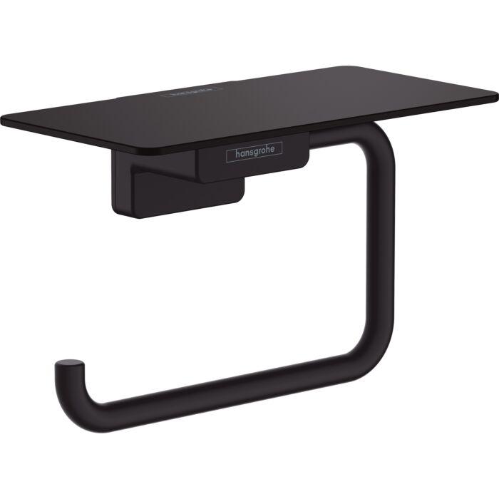 hansgrohe AddStoris Papierrollenhalter 41772670 mit Ablage, Wandmontage, Metall, mattschwarz