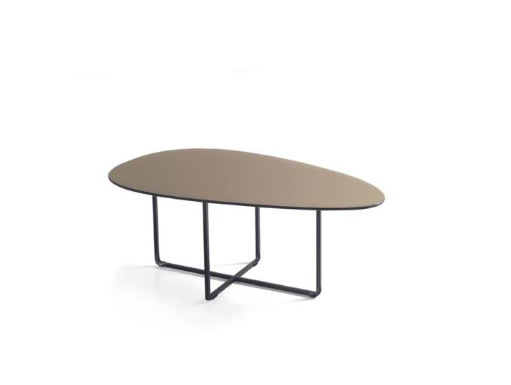 Table basse en métal marron 90x50 cm 35h