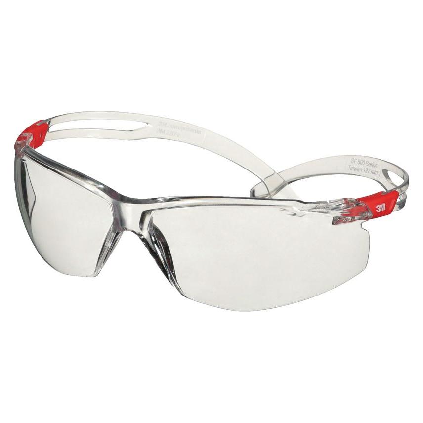 3M SecureFit SF501SGAF-RED Schutzbrille mit Antibeschlag-Schutz Transparent, Ora (SF501SGAF-RED)