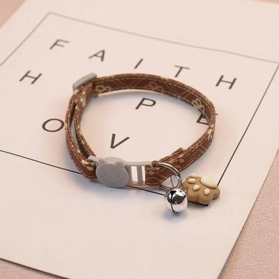 Uplifted Finds Paw Print Cartoon Pastel Charm Collar b Brown