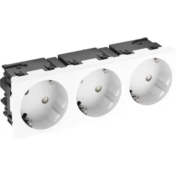 OBO Bettermann, Steckdose, OBO STD-D3SC RW3 Steckdose 33°, 3-fach Schutzkontakt, Connect 45