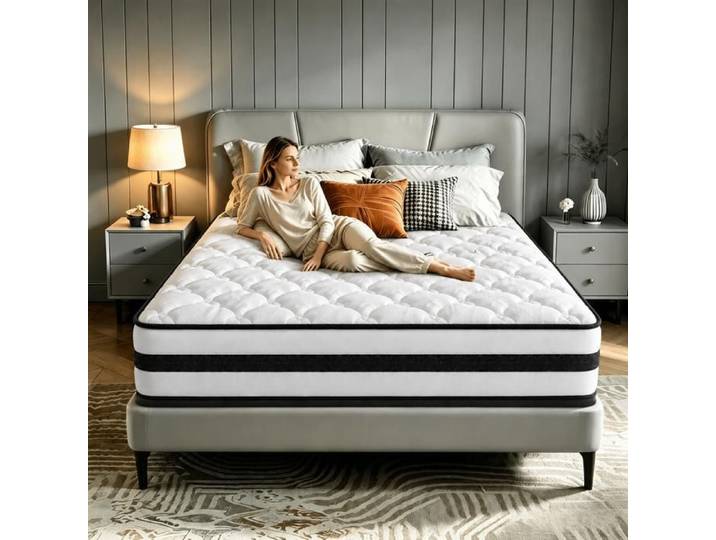 Matelas Mémoire de Forme 140x190 Épaisseur 28cm Ressorts Ensachés Respirant & Anti-Acariens Sommeil Profond Garanti Confort Ferme