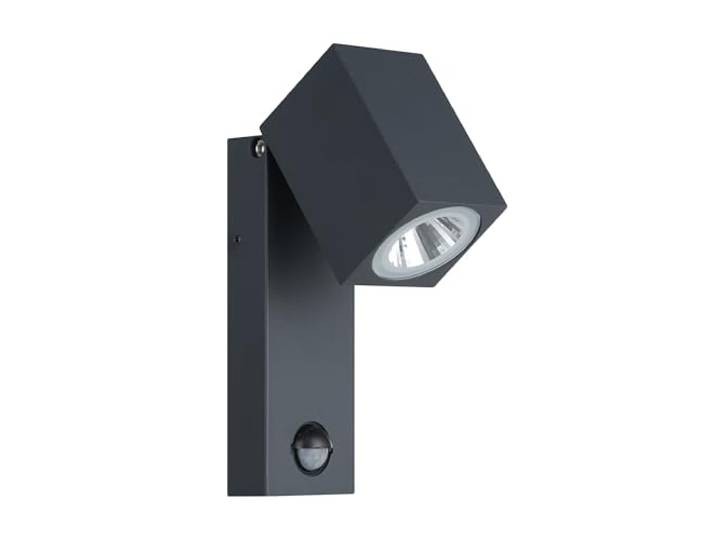 Eglo LED Applique Murale Extérieure Sakeda\, 1 flamme\, lampe extérieure avec détecteur de mouvement\, applique murale en aluminium moulé\, couleur : anthracite\, IP44