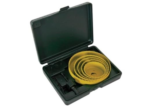 Toolland 8-delige gatenzaagset voor hout, geel & zwart, zaagdiepte 25mm, inclusief accessoires
