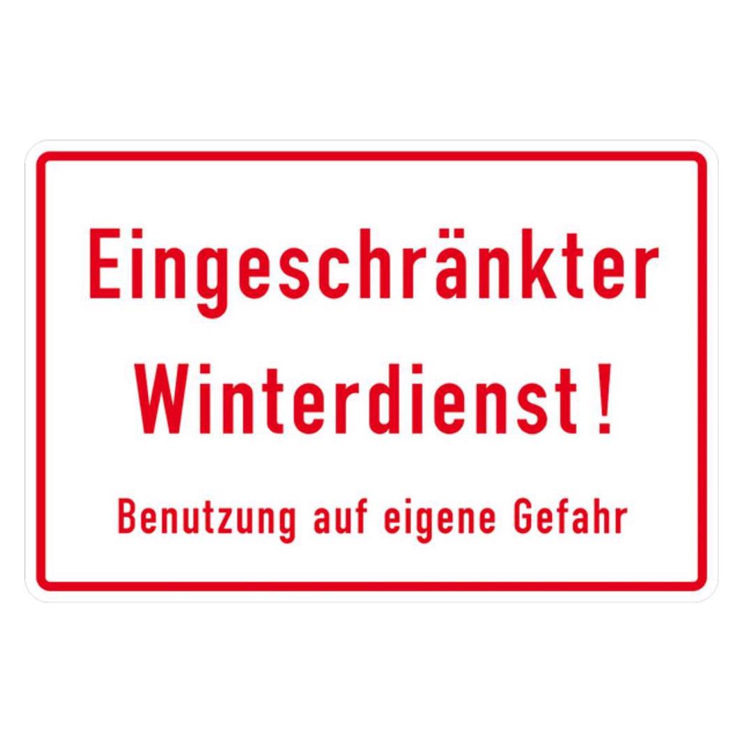 SafetyMarking Hinweisschild Eingeschränkter Winterdienst (52.9776)