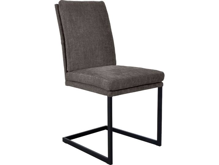 Freischwinger, Flachgewebe, Grau & Schwarz, 47×96×64 cm, Metallgestell, Stabil