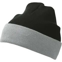 Myrtle Beach Unisex 2-farbige Strickmütze Mütze MB7550 black/grey one size