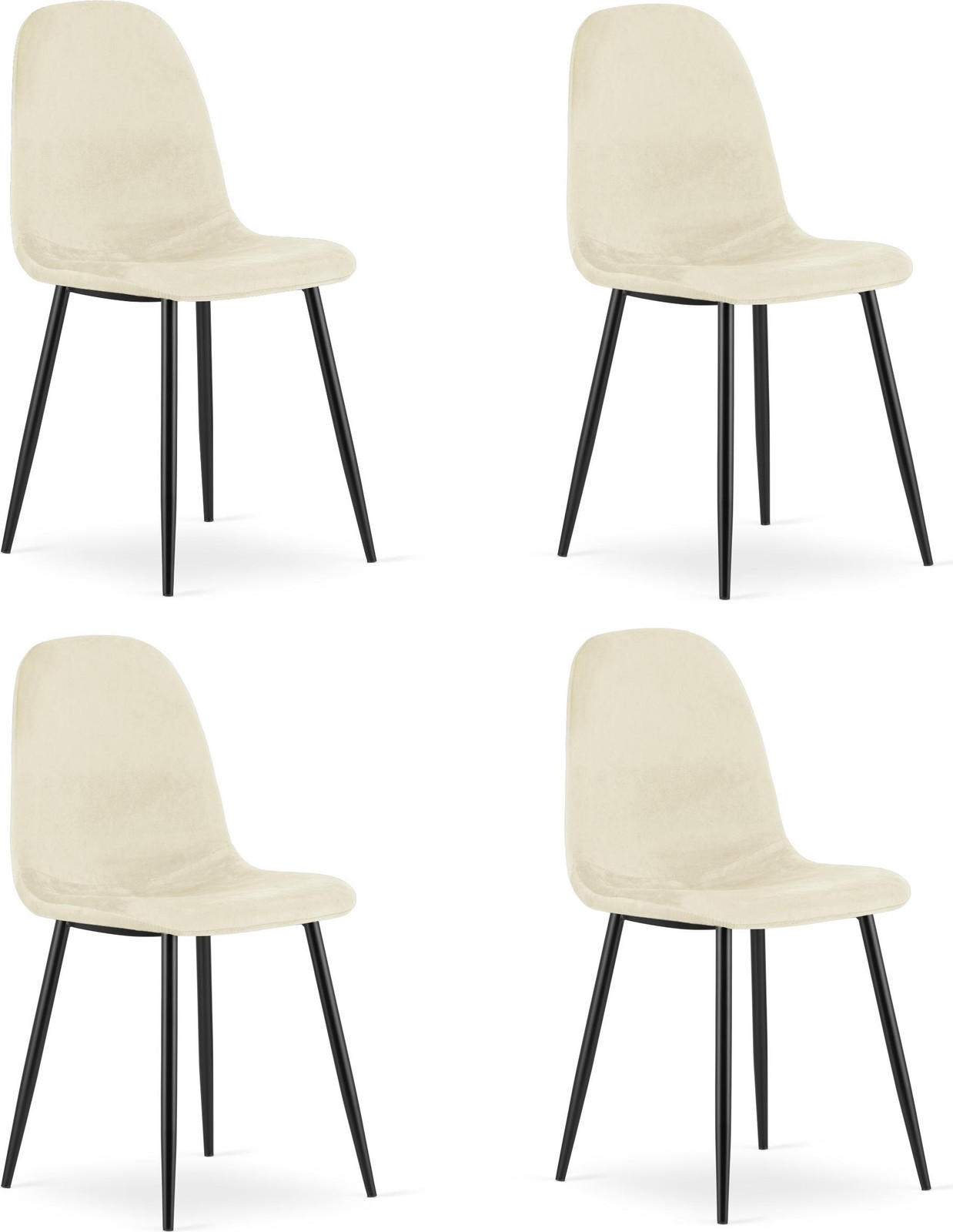 Leobert Stoel Como set van 4 beige fluweel
