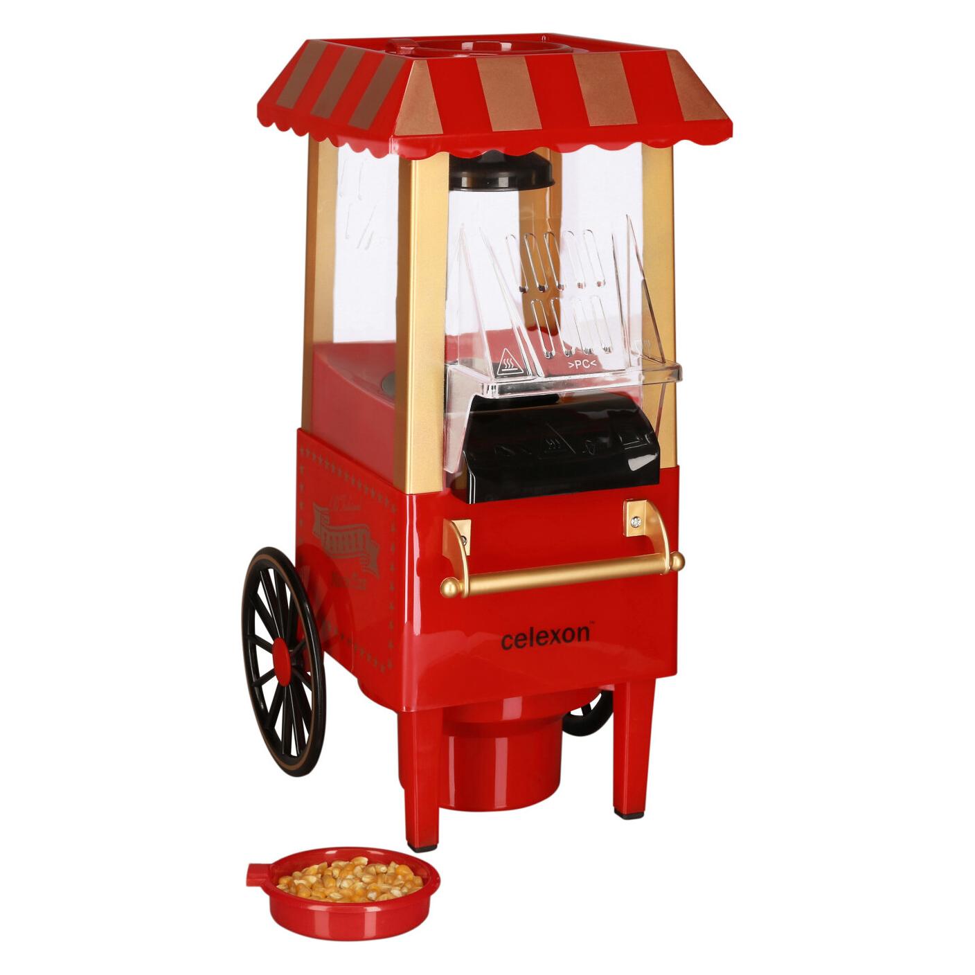 Celexon CinePop CP500 Popcornmaschine im Retrolook Kirmesdesign inkl. Messbecher zur Dosierung (1091620)