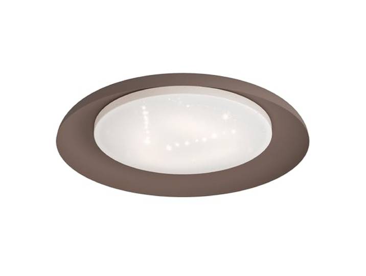 Eglo Luminaire plafonnier Penjamo\, lustre effet cristal en métal moka et plastique blanc\, lampe de plafond pour salon\, chambre à coucher et couloir\, blanc chaud