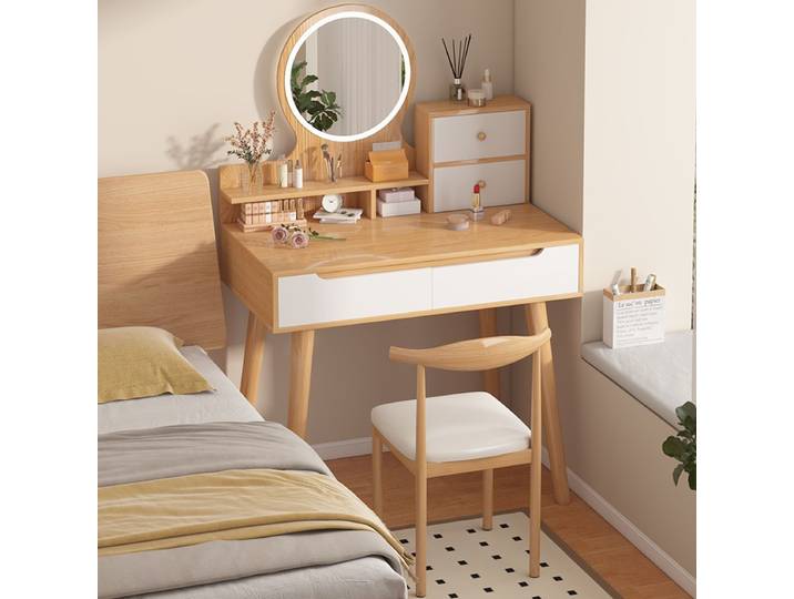 Commode de chambre à coucher pour fille, coiffeuse de célébrité d'Internet, petite chambre à coucher, chambre à coucher moderne, luxe léger, armoire de rangement intégrée