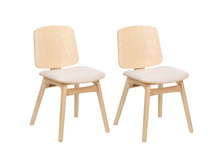 ESSZIMMERSTUHL 2er-Set Holz Hellbraun/Hellbeige Charleston