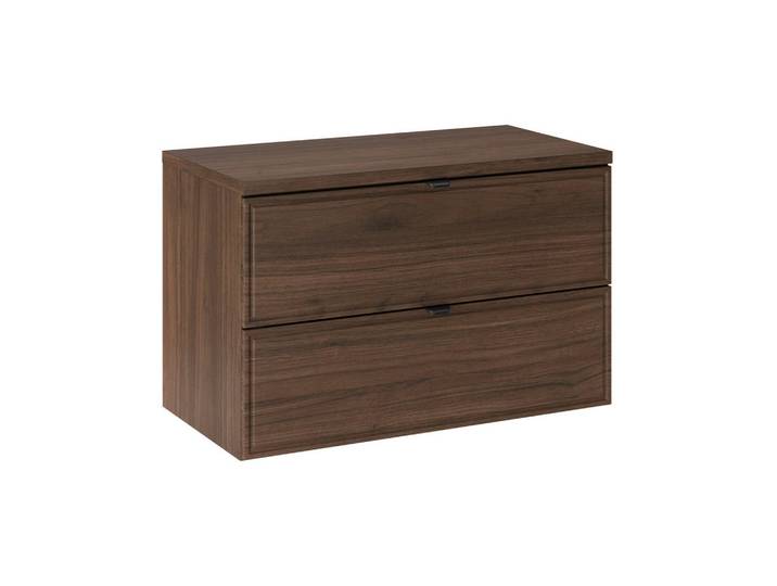 Petits-meubles Waschtischunterschrank 80cm Elias Dunkles Holz, Braun, Holzwerkstoff, 80x52.2x46 cm, Badezimmer, Badezimmerschränke, Badezimmer-Unterschränke