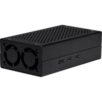 Aluminiumgehäuse für Raspberry Pi 5 M2-HAT schwarz, inkl. aktiven Kühler