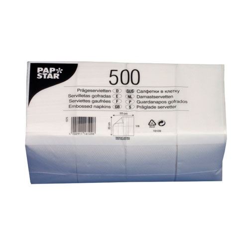 PAPSTAR Servietten weiß 1-lagig 8,25 x 16,5 cm 500 St.