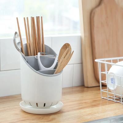 Youfap Market Space Saving Tableware Storage Rack With Drainage Tray & Detachable Chopstick Holder gray