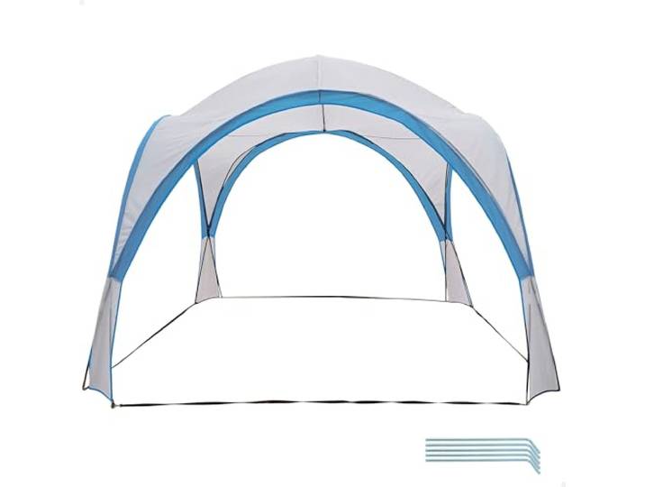 AKTIVE 52895 Campingtent voor buiten, licht, eenvoudige montage en transport, afmetingen 320 x 320 x 260 cm, open tent, zonwering, strandscherm