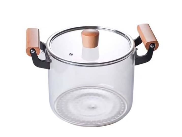 THEGA Suppentopf - Suppentopf Gross, Kochtopf Aus Glas, Kochtopf Aus Glas, Nudelkochtöpfe Aus Glas, Hitzebeständiger Transparenter Glastopf Mit Hohem Borosilikatgehalt, 5 L, Suppentopf, Schmortopf
