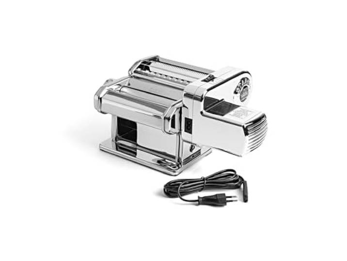 Marcato Elektrische Nudelmaschine Atlasmotor+ – Motorisierte Nudelmaschine mit Pastadrive, Perfekt für Lasagne, Fettuccine, Tagliolini und Andere 11 Backformen, Hergestellt in Italien