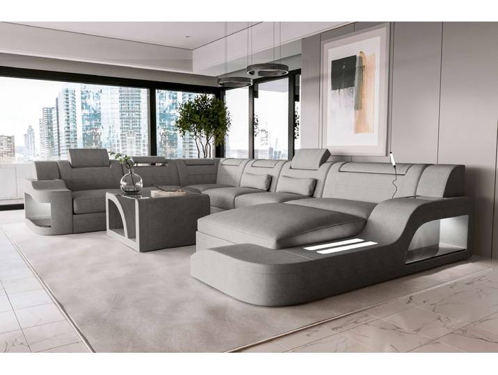 XXL Wohnlandschaft Palermo Stoffsofa
