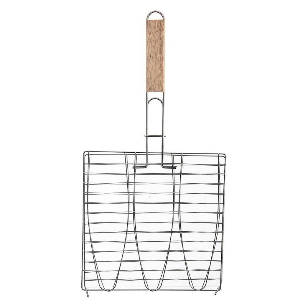 Tadar Verschliessbares Metallgitter zum Grillen von Fisch, für 3 Fische, 55,5 x 28 cm, ORION (64821714)