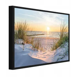 BILDER mit Rahmen Strand Meer Beige Leinwandbild Wandbild 60x40 cm