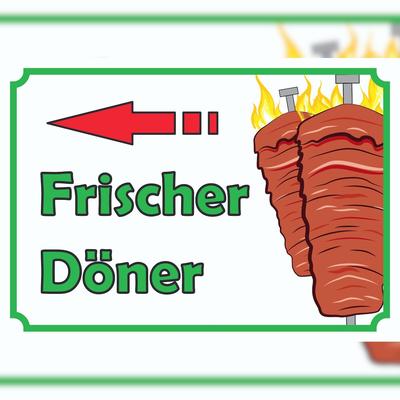 HB-Druck Frischer Döner Schild mit Pfeil links A5 (148x210mm)
