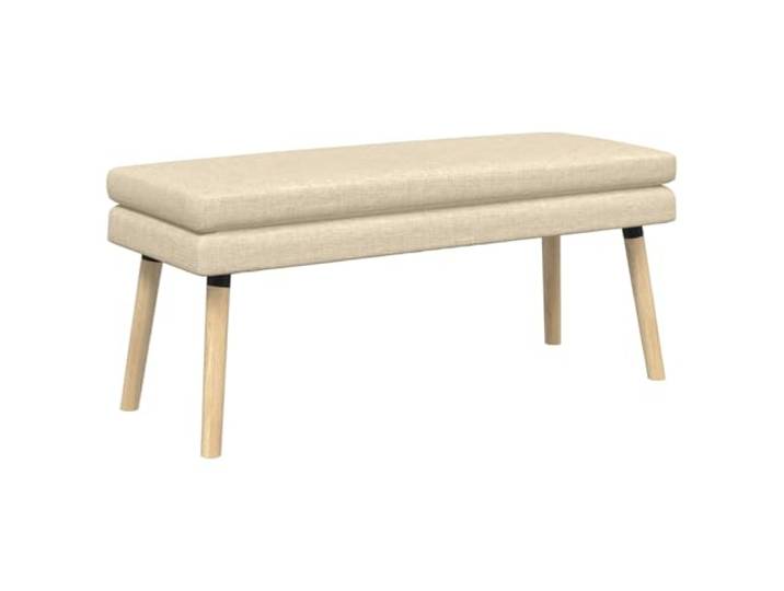 HKTMGDNG Doppellagige Sitzbank Creme 110x40x47 cm Polsterbank Flur Weiche Polsterung mit cremefarbenem Stoffbezug und stabilen Holzbeinen, ideale Ergänzung für Schlafzimmer und Flur.