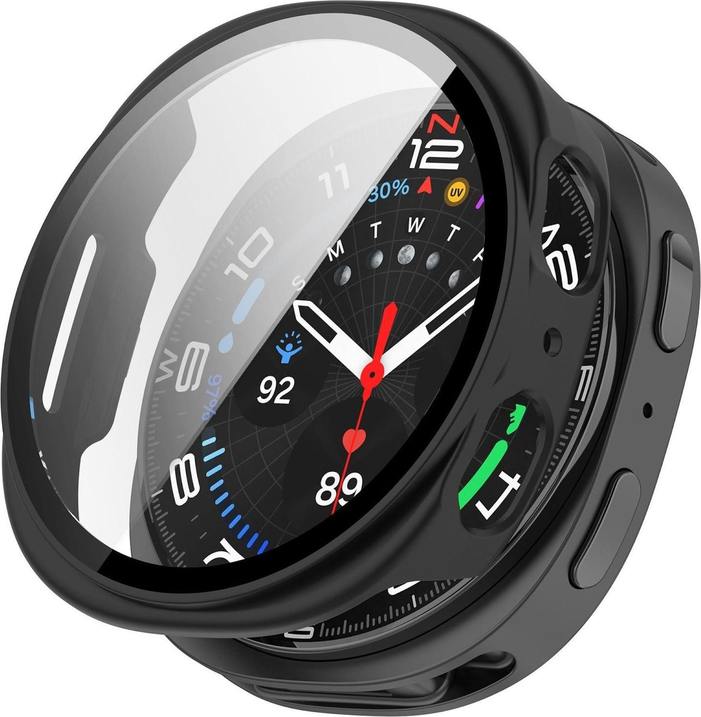 Wigento Beschermhoes en beschermglas H9 voor Samsung Galaxy Watch 9 en 8 40mm