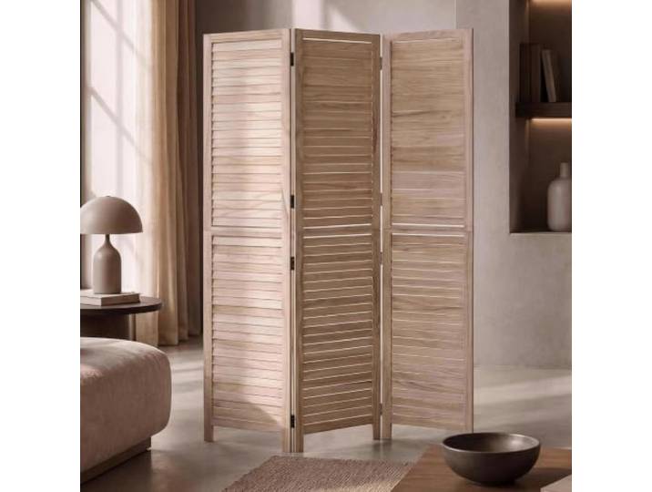 Mendler Paravent HWC-C30b 180x120cm - Natur Raumteiler, Trennwand, Sichtschutz, Vintage, Paulownia Holz