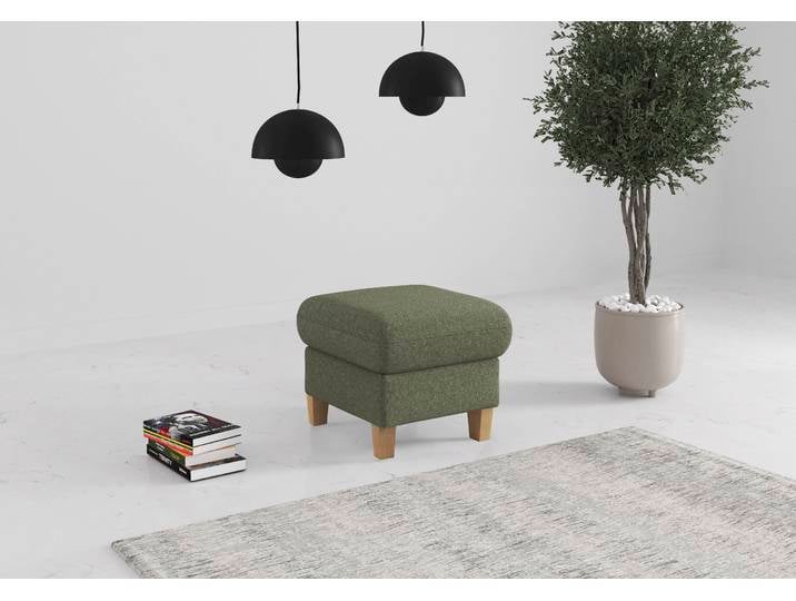 Polsterhocker OTTO HOME Glendale , grün (olive), B:58cm H:48cm T:58cm, 95% Polyester, 5% Polyamid, Hocker, Polsterhocker, mit Stauraum