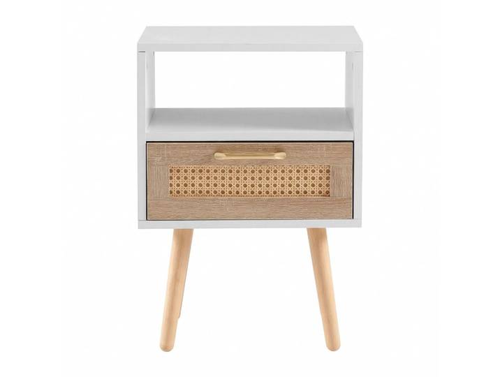 NACHTTISCH weiß rattan nachttisch mit schublade