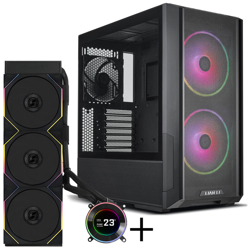 Lian Li LANCOOL 216 PC-Gehäuse Bundle + HYDROSHIFT II LCD-C 360TL AiO - schwarz