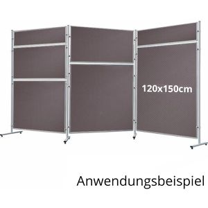 Franken Stellwand ECO EL-UTF15, für Stellwandsysteme, aus Filz, pinnbar, grau, 120 x 150 cm