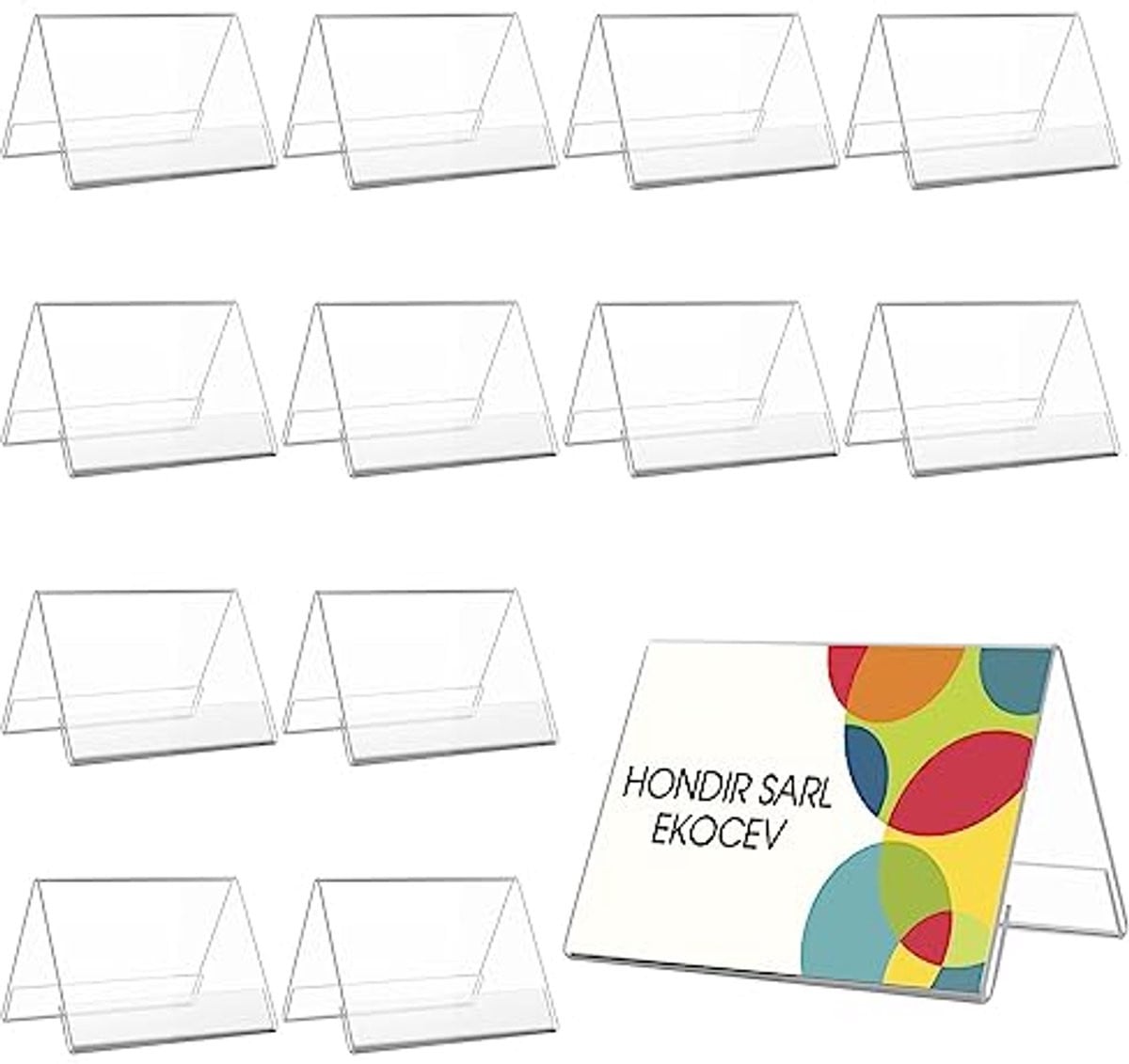 Transparante acryl etikettenhouders 12 stuks, Breedte: 9 cm, Hoogte: 6 cm