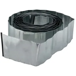 Relaxdays 2 x Rasenkante 10m Metall Silber