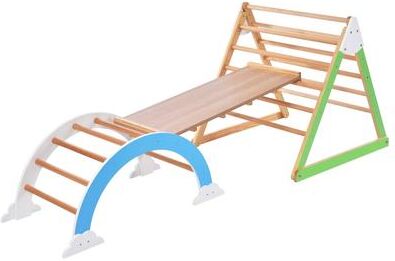 / Wooden Climbing Triangle Toys - Indoor Arc Climber Jungle with Ramp