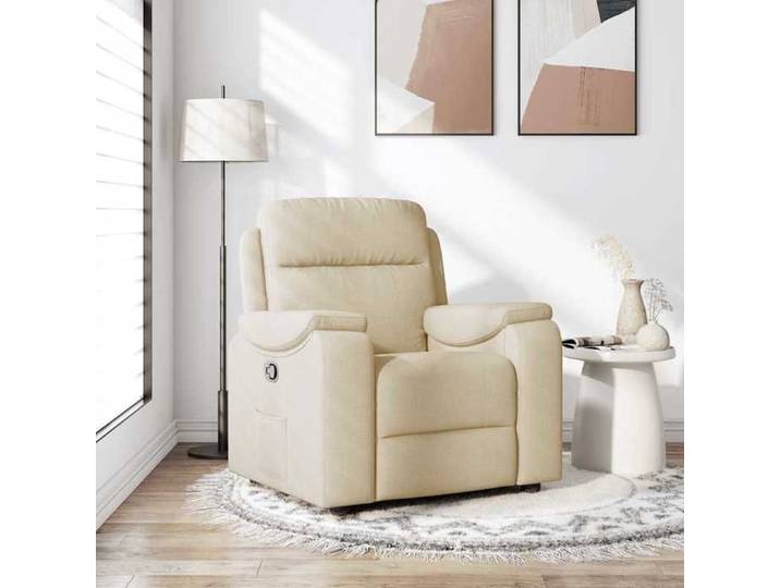 Promo 2026  Fauteuil inclinable Charge 150kg 96x99x102 cm - Fauteuil Releveur Relax Crème Tissu 4094