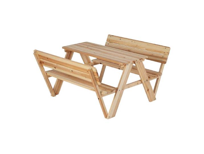 KOMFOTTEU Garten-Kindersitzgruppe, mit 2 ergonomischen Picknickstühlen & Picknicktisch