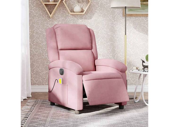 vidaXL Massagesessel, Massagesessel Elektrisch Rosa Samt