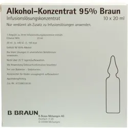 ALKOHOL 95% Infusionslösungskonzentrat 10X20 ml