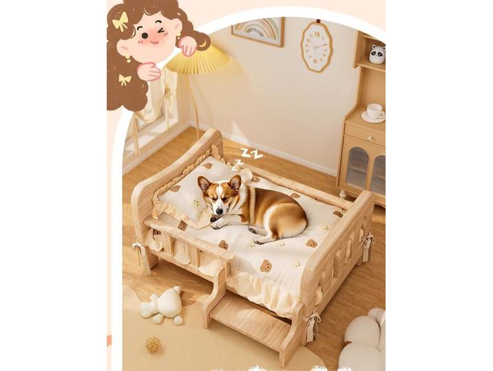 Lit pour animaux de compagnie, lit pour chien en bois massif, lit pour chat toutes saisons, canapé-lit pour animaux de compagnie, lit pour chat et lit pour chien, étagère pour chat, condo pour chat,