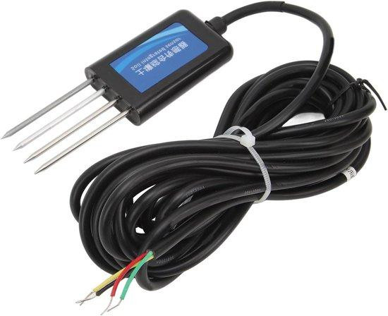 Bodemdetector PH-tester met 5 meter kabel en roestvrij staal ontwerp in zilver