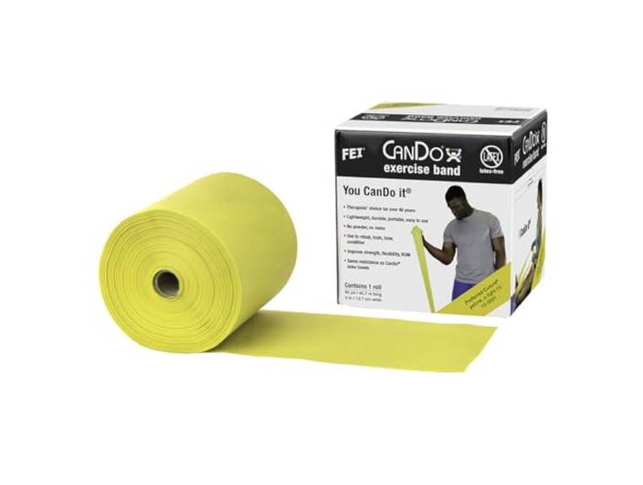 CanDo Trainingsband LATEXFREI / Gymnastikband, Länge 45 m - gelb (sehr leicht)