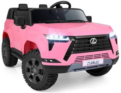 Costway Ride on Car 24V 4WD Licensed LEXUS GX550 Electric Vehicle with Remote for Boys Girls Aged 3+-Pink