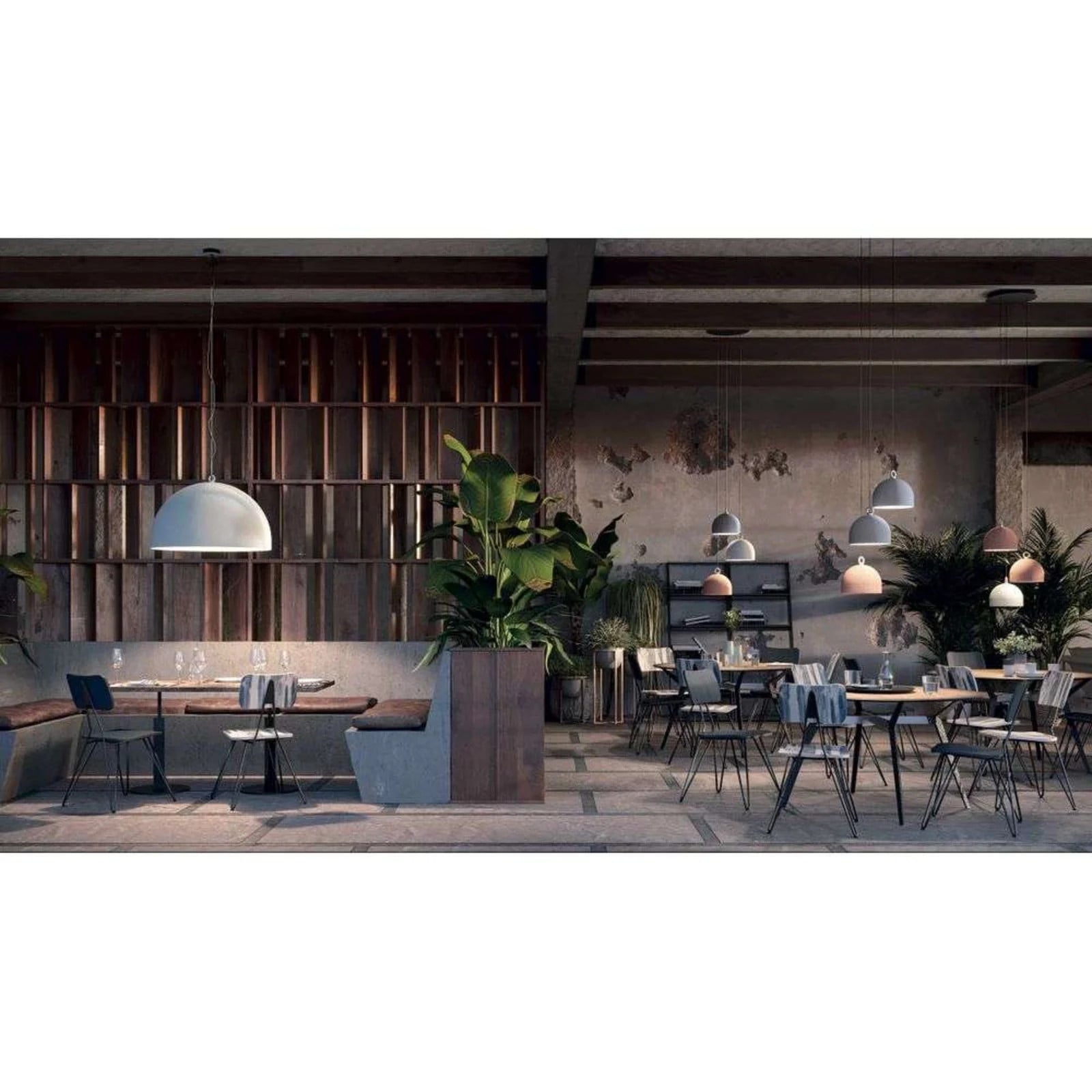 Diesel Living with Lodes Urban Concrete Dome hanglamp, roze, Ø60cm