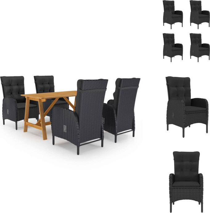 vidaXL 5-delige tuinset, zwart