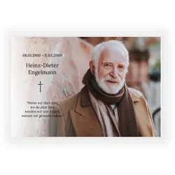 Einladungskarte Trauerfeier: Zitat Portrait mit Foto