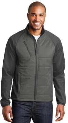 Port Authority J787 Hybrid Soft Shell Jacket in Smoke Gray/Gray Steel size Medium   Polyester