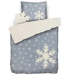 MONT CHALET Wendebettwäsche Fell-Schneeflocken Mikrofaser Chinchilla Einzelbett, 3tlg.